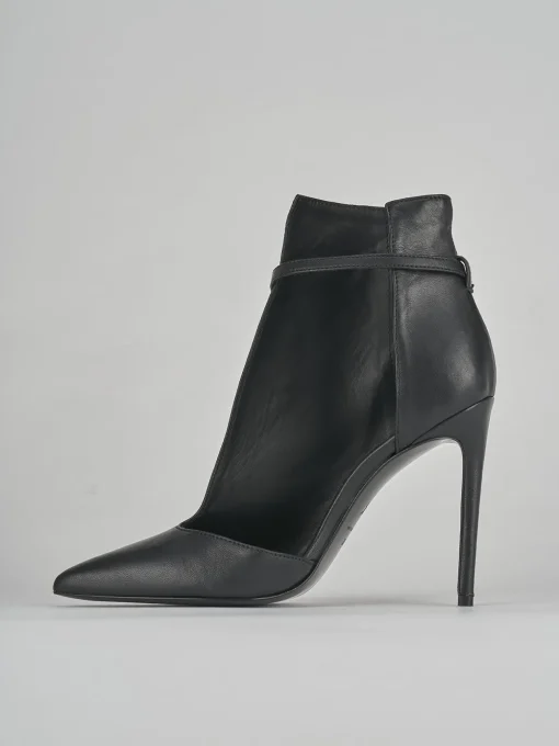 Stivaletti tacco 10cm pelle nero