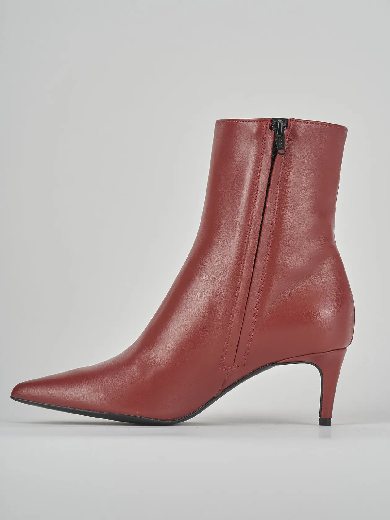 Stivaletti tacco 5cm pelle rosso
