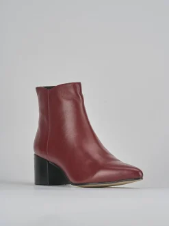 Stivaletti tacco 5cm pelle rosso