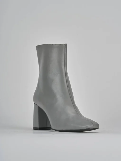 Stivaletti tacco 7cm pelle grigio