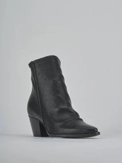 Stivaletti tacco 5cm pelle nero