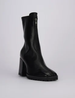 Stivaletti tacco 5cm pelle nero