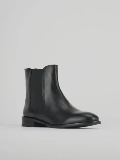 Stivaletti tacco 1cm pelle nero