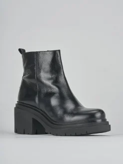 Stivaletti tacco 5cm pelle nero