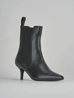 Stivaletti tacco 5cm pelle nero