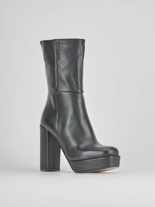 Stivaletti tacco 11cm pelle nero