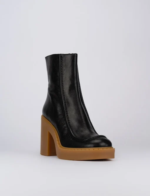 Stivaletti tacco 9cm pelle nero