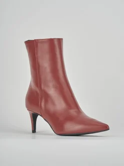 Stivaletti tacco 5cm pelle rosso