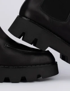 Stivaletti tacco 1cm pelle nero