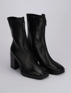 Stivaletti tacco 5cm pelle nero