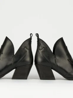 Stivaletti tacco 6cm pelle nero