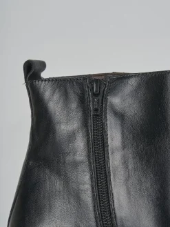 Stivaletti tacco 5cm pelle nero