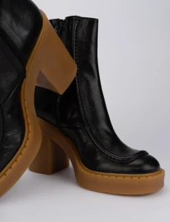 Stivaletti tacco 9cm pelle nero