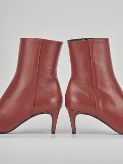 Stivaletti tacco 5cm pelle rosso