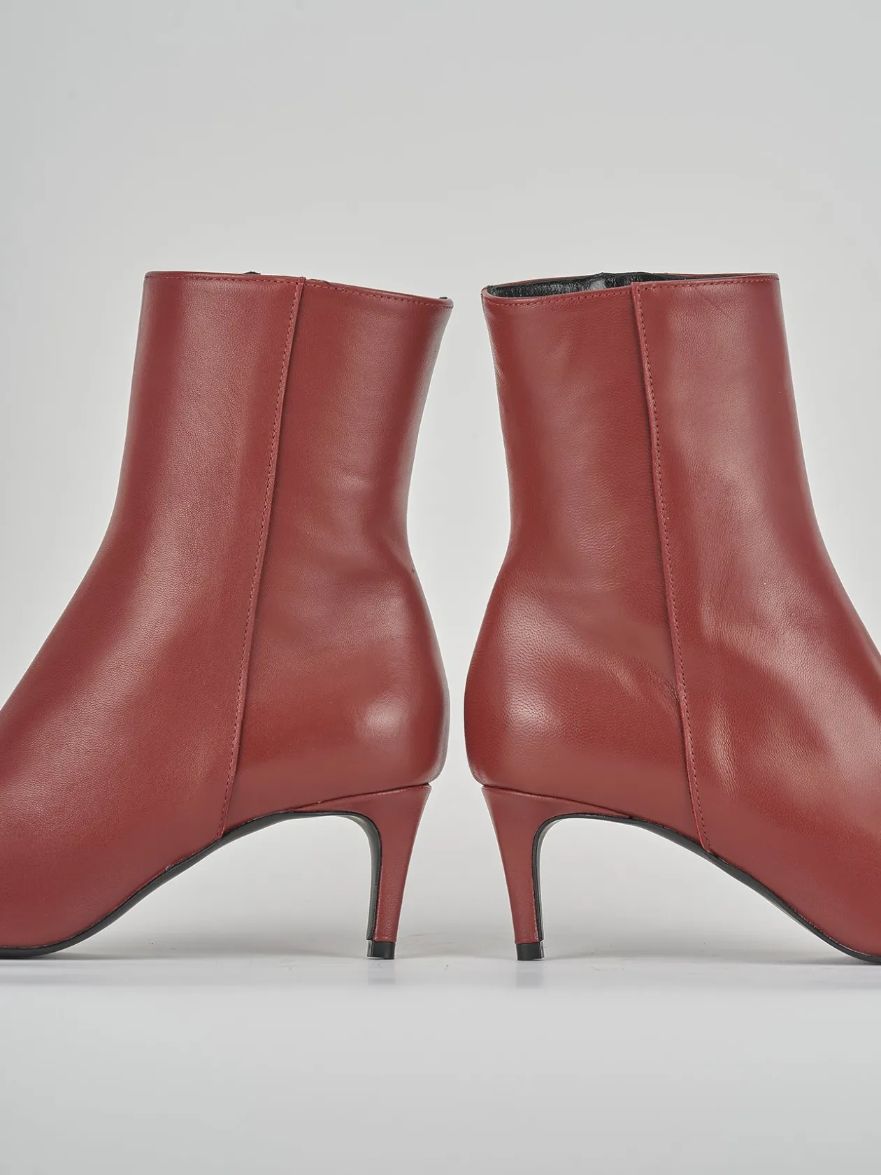 Stivaletti tacco 5cm pelle rosso