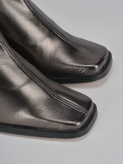 Stivaletti tacco 7cm pelle argento