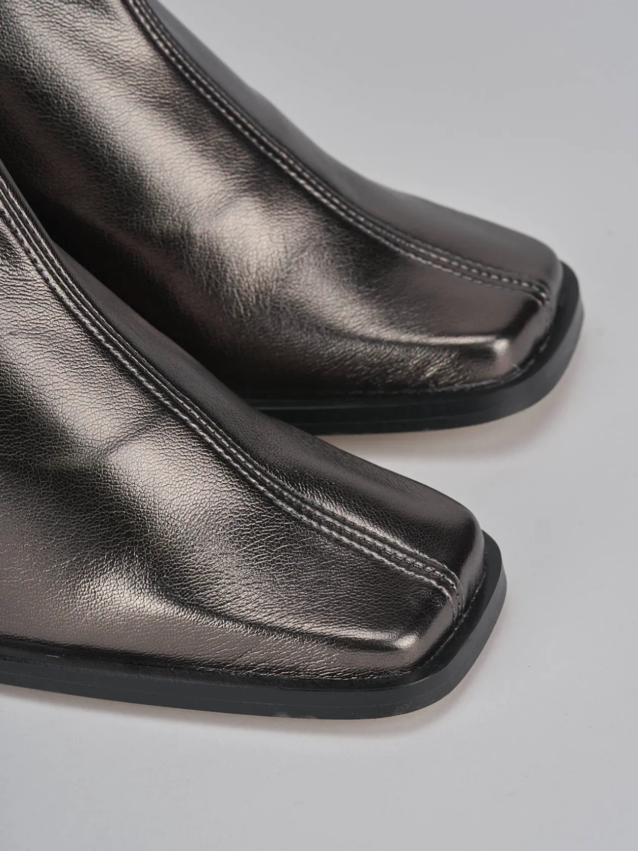 Stivaletti tacco 7cm pelle argento