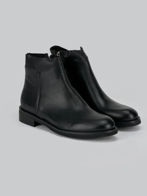 Stivaletti tacco 2cm pelle nero