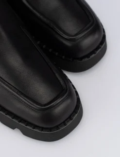 Stivaletti tacco 1cm pelle nero