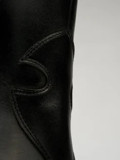 Stivaletti tacco 6cm pelle nero