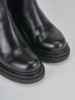 Stivaletti tacco 5cm pelle nero