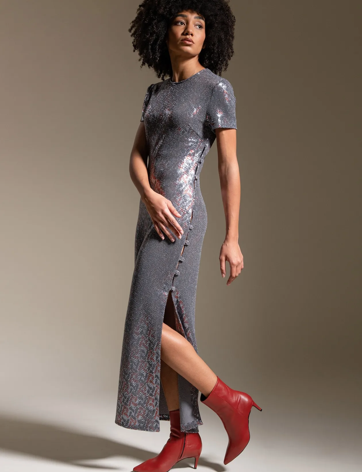 Stivaletti tacco 5cm pelle rosso