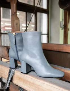 Stivaletti tacco 7cm pelle grigio