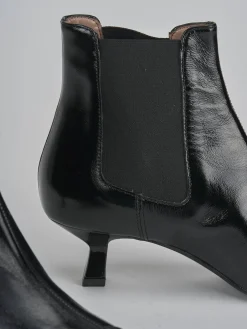 Stivaletti tacco 5cm vernice nero