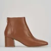 Stivaletto tacco 5 cm marrone pelle