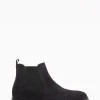 Stivaletto con fondo gomma e soletto in vera pelle blu