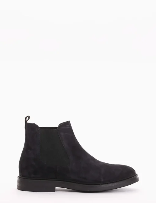 Stivaletto con fondo gomma e soletto in vera pelle blu