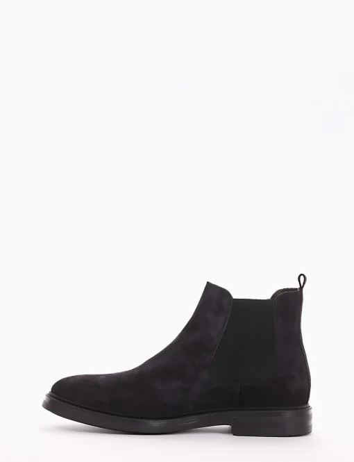 Stivaletto con fondo gomma e soletto in vera pelle blu