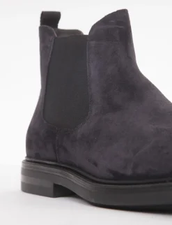 Stivaletto con fondo gomma e soletto in vera pelle blu