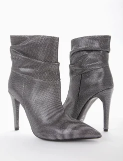 stivaletto tacco 10 cm argento