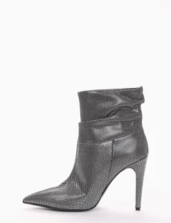 stivaletto tacco 10 cm argento