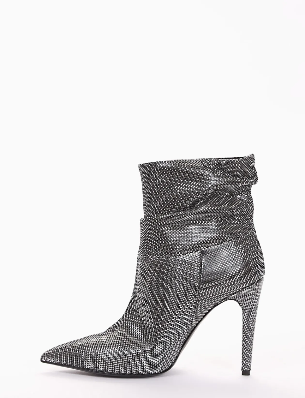 stivaletto tacco 10 cm argento