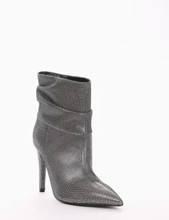 stivaletto tacco 10 cm argento