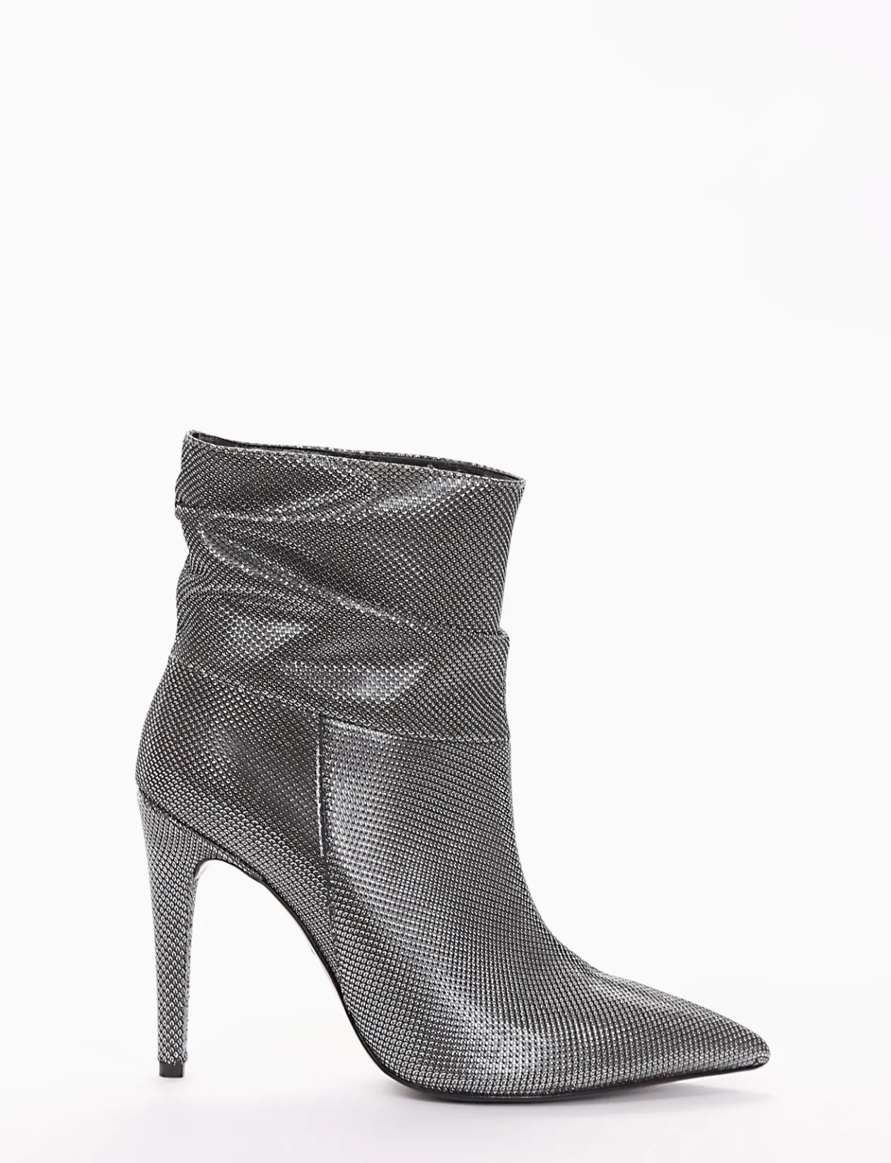 stivaletto tacco 10 cm argento