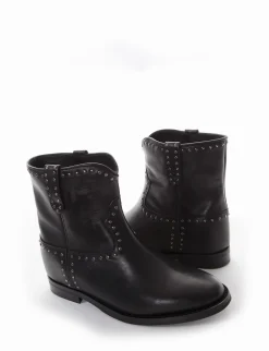 stivaletto tacco 2 cm nero