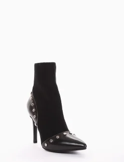 stivaletto tronchetto tacco 10 cm nero