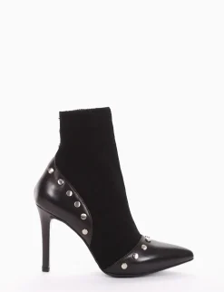 stivaletto tronchetto tacco 10 cm nero