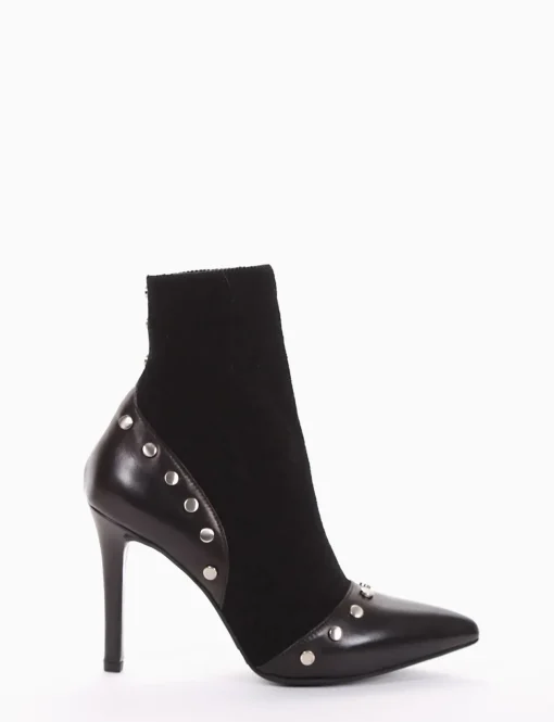 stivaletto tronchetto tacco 10 cm nero