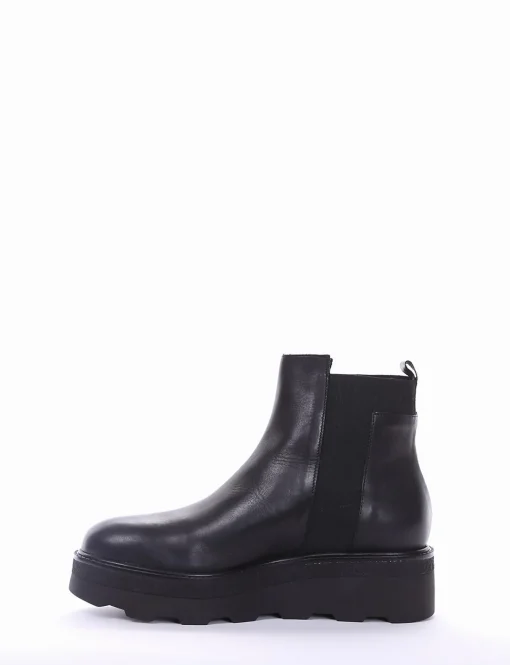 stivaletto zeppa 7 cm nero