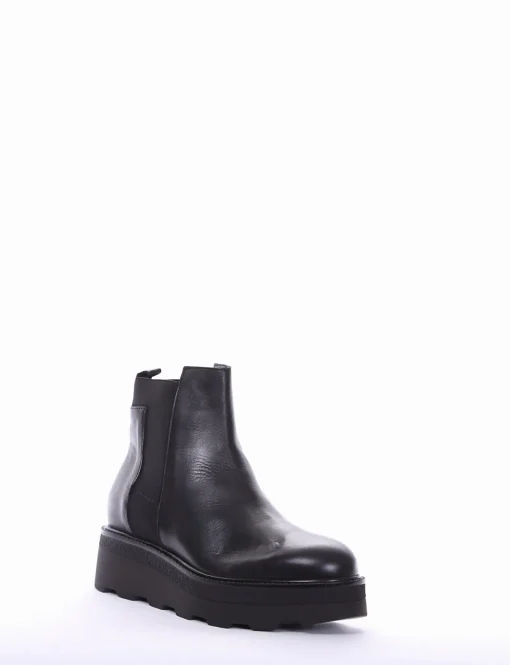 stivaletto zeppa 7 cm nero