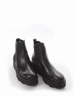 stivaletto zeppa 7 cm nero