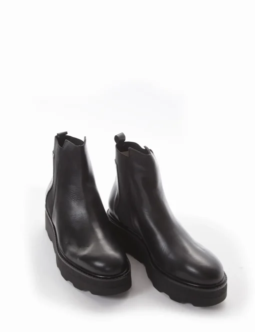 stivaletto zeppa 7 cm nero