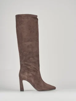Stivali tacco 10cm camoscio testa