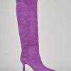 Stivali tacco 9cm camoscio viola