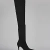 Stivali tacco 9cm camoscio nero