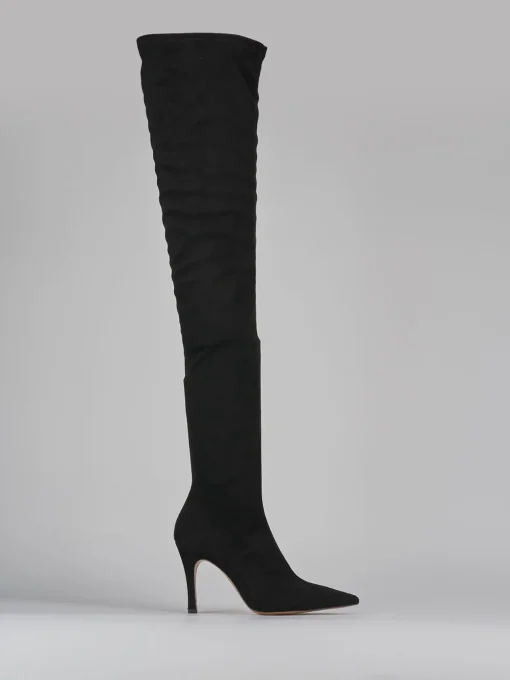 Stivali tacco 9cm camoscio nero